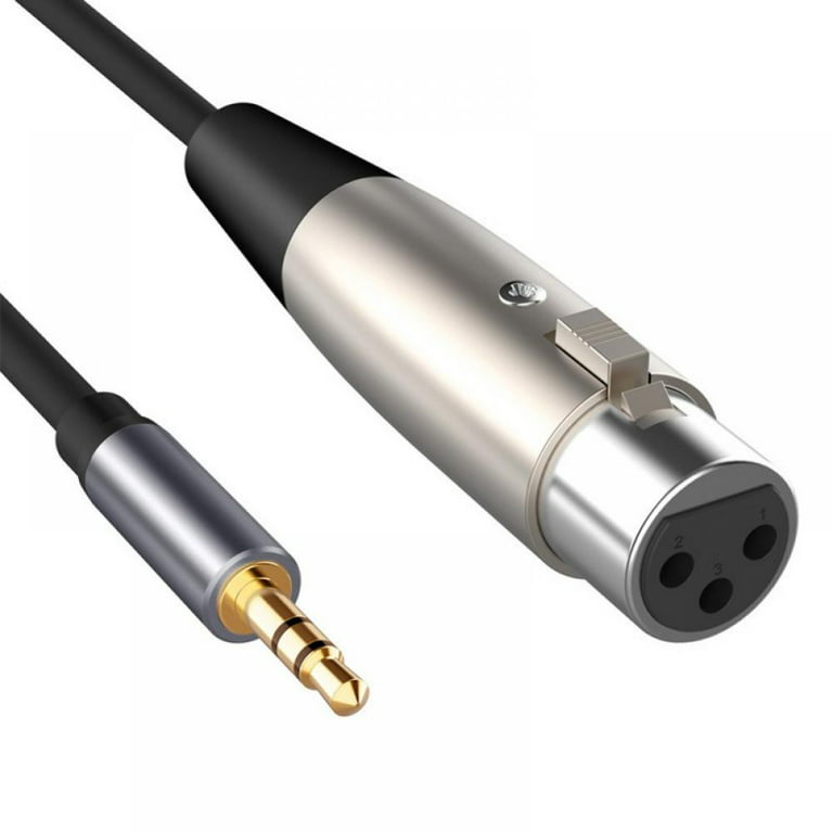 XLR Female to 3.5mm TRS Stereo Cable,1/8 inch Mini Jack to XLR Female  Y-Splitter Stereo Microphone Cable - 6Feet 