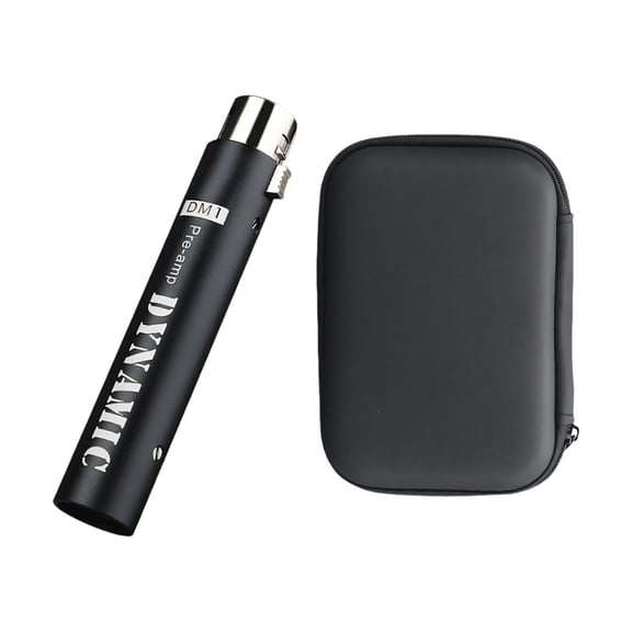 XLR Inline Microphone Preamp for Dynamic Mics, 48V Powered Metal Body for Podcast Streaming, Live and Voice