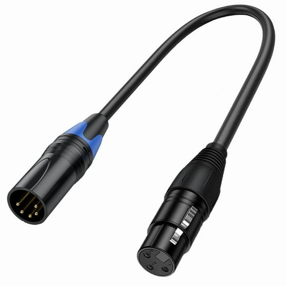 XLR Male 3 Pin to XLR Female 5 Pin Audio Cable or XLR Female 3 Pin to XLR Male 5 Pin AUX Cord for Microphone Mixers