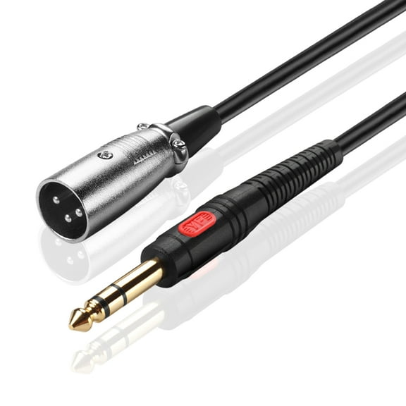 XLR Male to 6.3mm 1/4 inch TRS Male Pro Audio Video Stereo MIC Cable (6 FT), Gold Plated for Microphones, Powered Speakers, Stage, DJ, Studio Sound Consoles