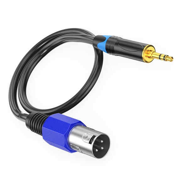 XLR Male To 3.5mm Cable With Metal Housing, Noise Reduction For 48V Systems