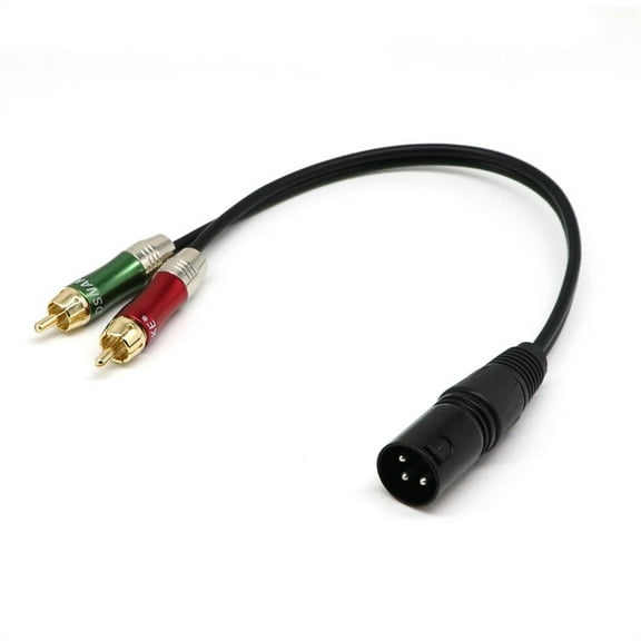 XLR Male to 2 RCA Male Audio Splitter Patch Cable Y Splitter Audio Wire 5 Foot