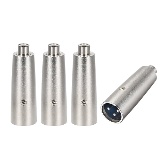 XLR Male to RCA Female Adapter,Gender Changer -3 Pin XLR-M to RCA-F Converter,Microphones Audio Adapter Connector,4pcs