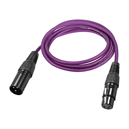 XLR Male to XLR Female Cable Line, for Microphone Video Camera Sound Card Mixer Black XLR Purple Line 2M 6.56ft