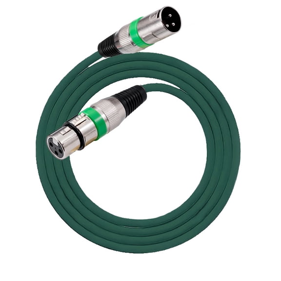 XLR Microphone Cable 26ft 8M 2-Pack, Oxygen-Free Copper with Gold-Plated Connectors & Flexible PVC Jacket for Studio Recording, Live Sound & Home PodcastingGreen