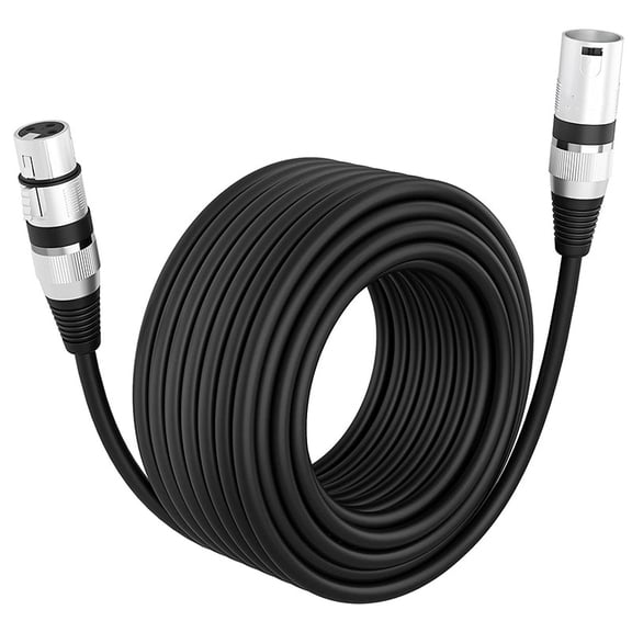 XLR Microphone Cable 26ft 8M 2-Pack, Oxygen-Free Copper with Gold-Plated Connectors & Flexible PVC Jacket for Studio Recording, Live Sound & Home Podcasting