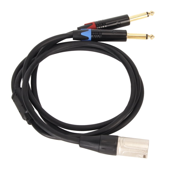 XLR Microphone Cable For Speaker,Dual 1/4 Inch To XLR Male Y Splitter Cable XLR Male To Dual 6.35mm TR Jack Mono Plug, Microphone Sound Converter Adapter