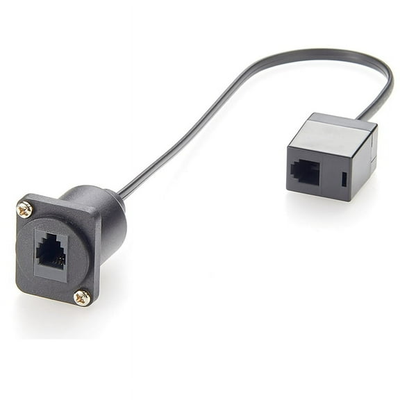 XLR Panel/D-Type Panel Mount Cat.3 RJ11/RJ9 4p4c Cable CAT3 RJ9 Female-to-Female Telephone Line Through Jack,1 * XLR Panel/D-Type Panel Mount Cable