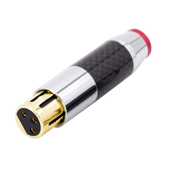 XLR Plugs Adapter 3Pin Carbon Fiber Gold-plated/Rhodium-plating XLR Male/Female Connectors AUX-Jack Socket