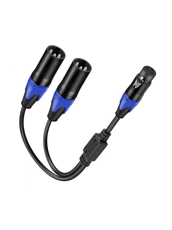 XLR Splitter Cable, 1 XLR Female to 2 XLR Male Y Cable Balanced Microphone Splitter Cord Audio Adaptor 1Pack