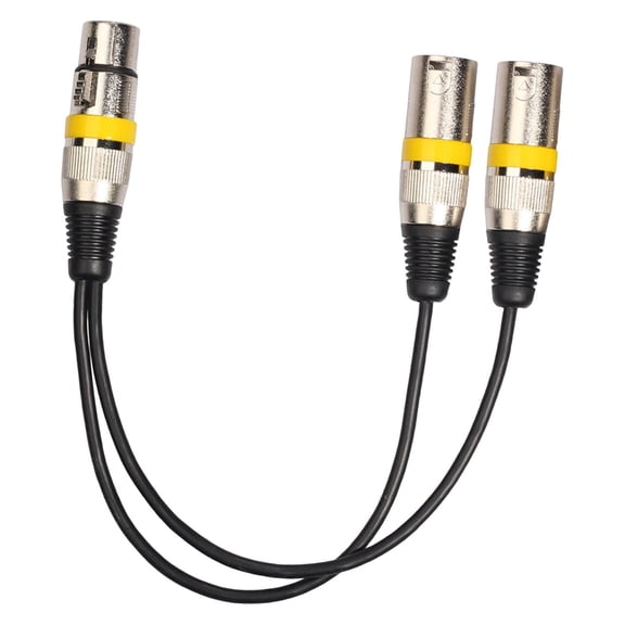 XLR Splitter Cable 3pin Patch Y Cable Balanced Microphone Splitter Cord Nickel Plated 30cm for KTV