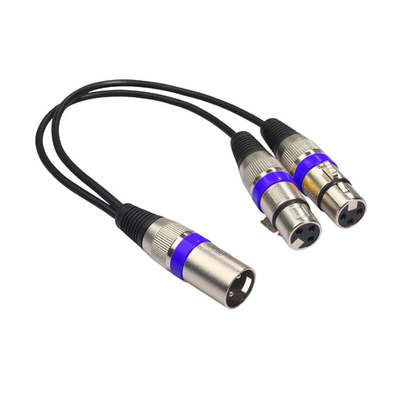 XLR Splitter Cable, XLR Female to Dual Male 3 Pin Patch Y Cable Balanced Microphone Splitter Cord Audio Adapter, XLR Cables, 1 Pcs, 11.8 Inches