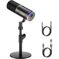 XLR/USB Gaming Mic, Dynamic Microphone for Podcast Recording Streaming