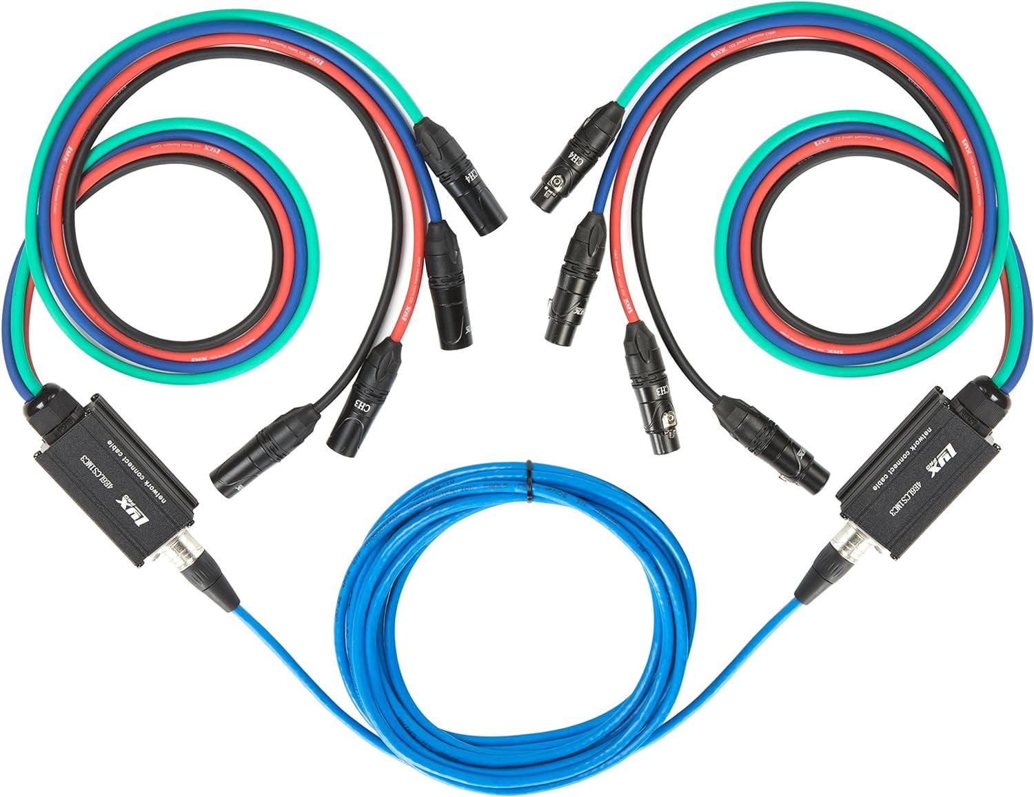 XLR to Single Ethercon 200' Cat6 Cable Multi Network Snake for Stage & Recording Studio & DMX