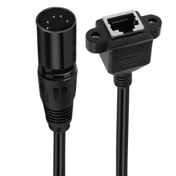 XLR5 5Pin Male Female to RJ45 Female Cable for Sound Transfer in Professional Setting