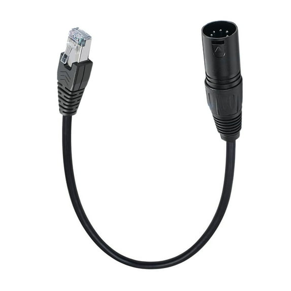 XLR5P Male/Female to RJ45 Adapter Cable With Secure Twist Lock Mechanism Professional Wiring 19.69in/50cm