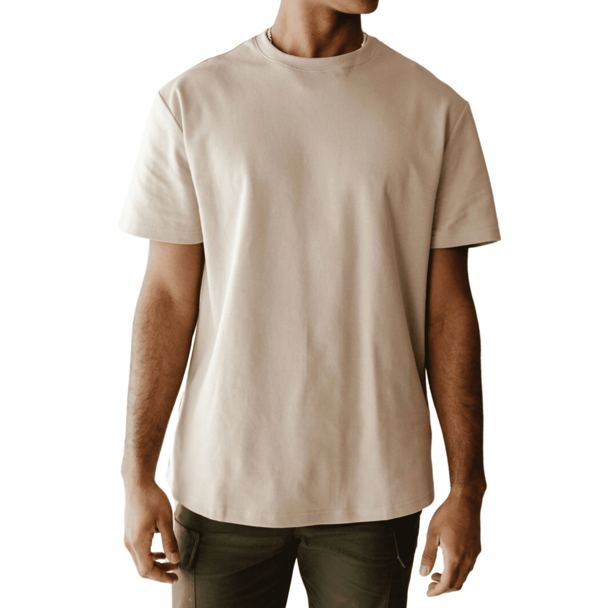 XLTD Men's Big + Tall Crewneck Tshirt, Relaxed Cotton Twill Plain Tee