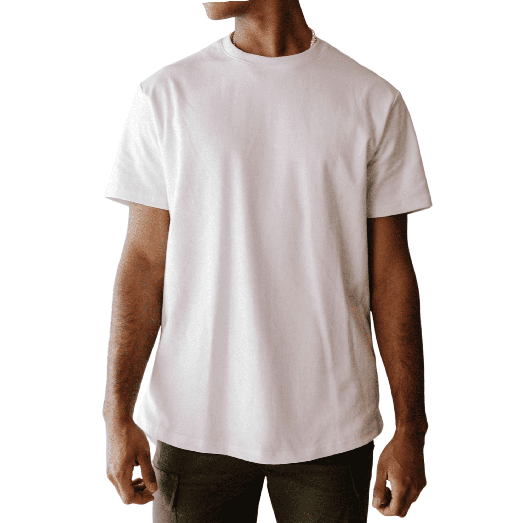 XLTD Men's Big + Tall Crewneck Tshirt, Relaxed Cotton Twill Plain Tee