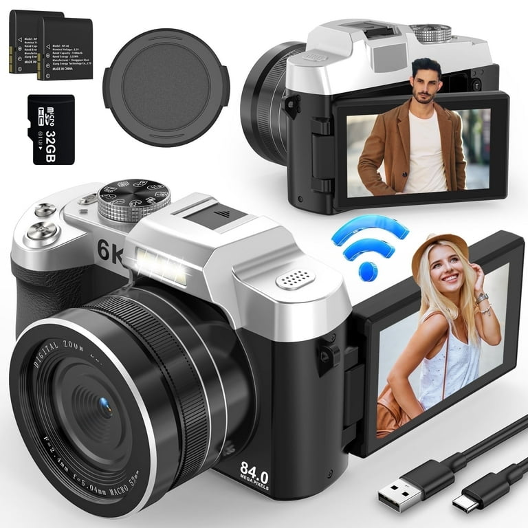 6K　デジタルカメラ　84MP Amazon.com : 6K Digital Camera for Photography, WiFi 84MP