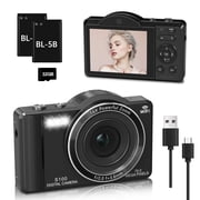 XLURC Digital Camera 4K 75MP Vlogging Dual Camera Wifi 16X Zoom with Autofocus with 32GB Card Video for Photography