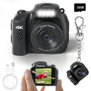 XLURC Mini Camera 4K Digital Tiny Camera Pocket-Sized Micro Video Recorder Cameras with 32GB Card for Kids & Adults, Collectible Gift for Travel, Birthdays