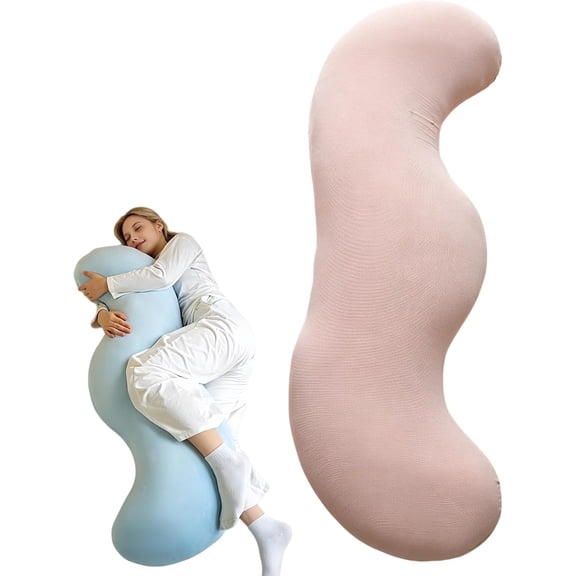 XLYFVLGF Pea Pod Body Pillow for Side Sleeper, Ergonomic Pea Pod Full Body Pillow for Adults - Balanced Comfort & Targeted Support, Cooling Soft Memory Foam Long Pillow, Skin-Friendly Washable Cover