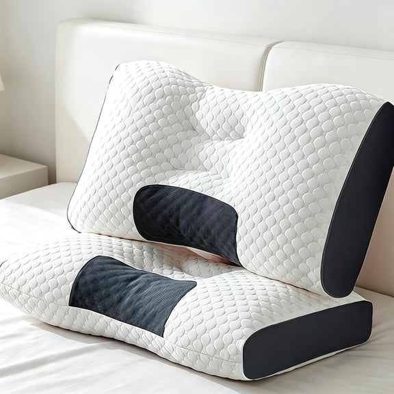 XLYFVLGF Pillows for Neck and Shoulder Pain, Contoured Orthopedic Pillow, Adjustable Memory Foam Sweet Sleeping, Provides Neck Support & Shoulder Pain Relief(2PCS)