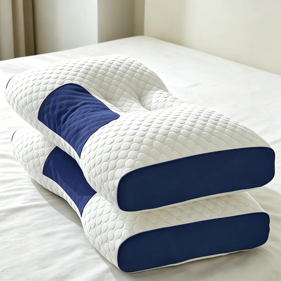 XLYFVLGF Pillows for Neck and Shoulder Pain, Contoured Orthopedic Pillow, Adjustable Memory Foam Sweet Sleeping, Provides Neck Support & Shoulder Pain Relief(2PCS)