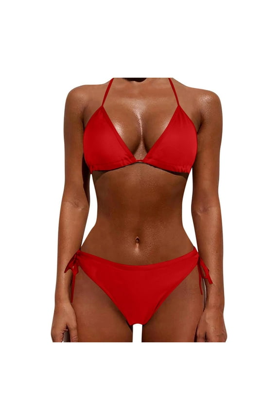 Bikini Sets for Women Swim Suits for Women 2024 Bathing Suit for Women Up Swimsuit Two Size Women Push Bikini Plus Sets Womens Swimsuits Womens Bathing Suits 2Pc Swimsuit Red S