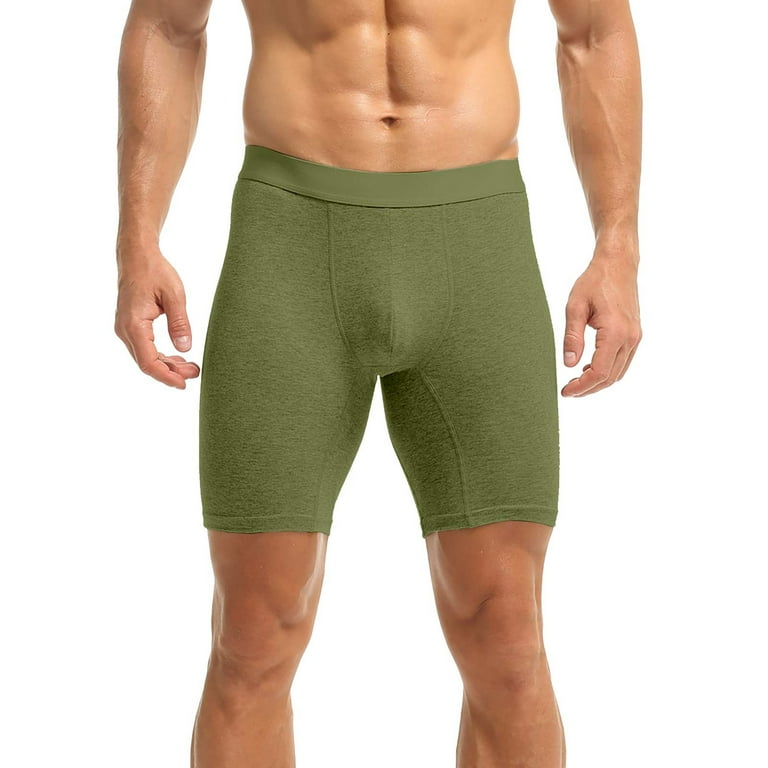 XLZWNU Boxers for Men Mens Boxer Briefs Long Underwear Mid Waist Anti Wear Leg Elastic Sports Boxers Boxer Briefs Short Active Fit Mens Underwear Boxer Briefs Mens Shorts Army Green 4Xl