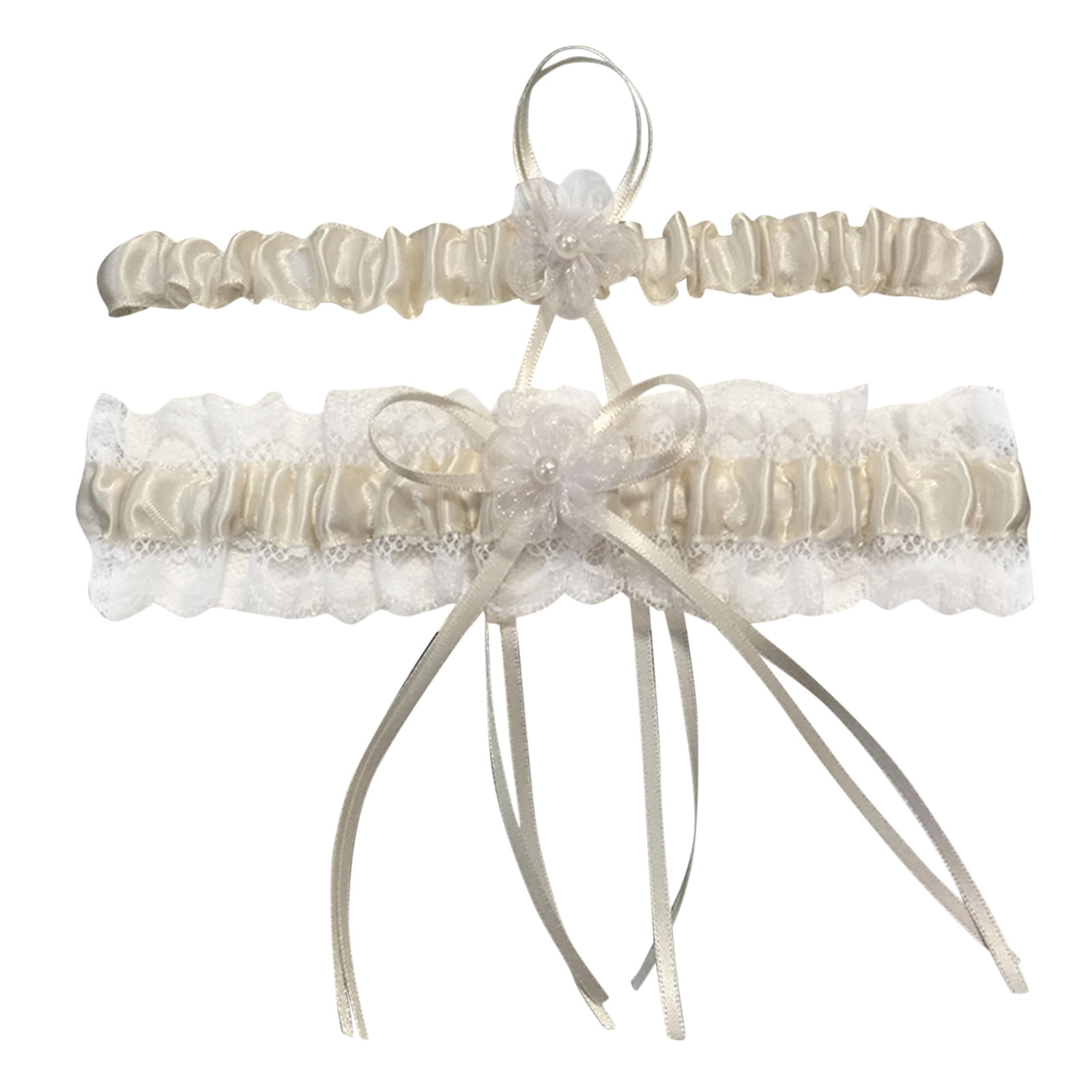 Bridal Garter Set Lace Wedding Garter Belt With Pearls & Rhinestones –  Adjustable For Bride