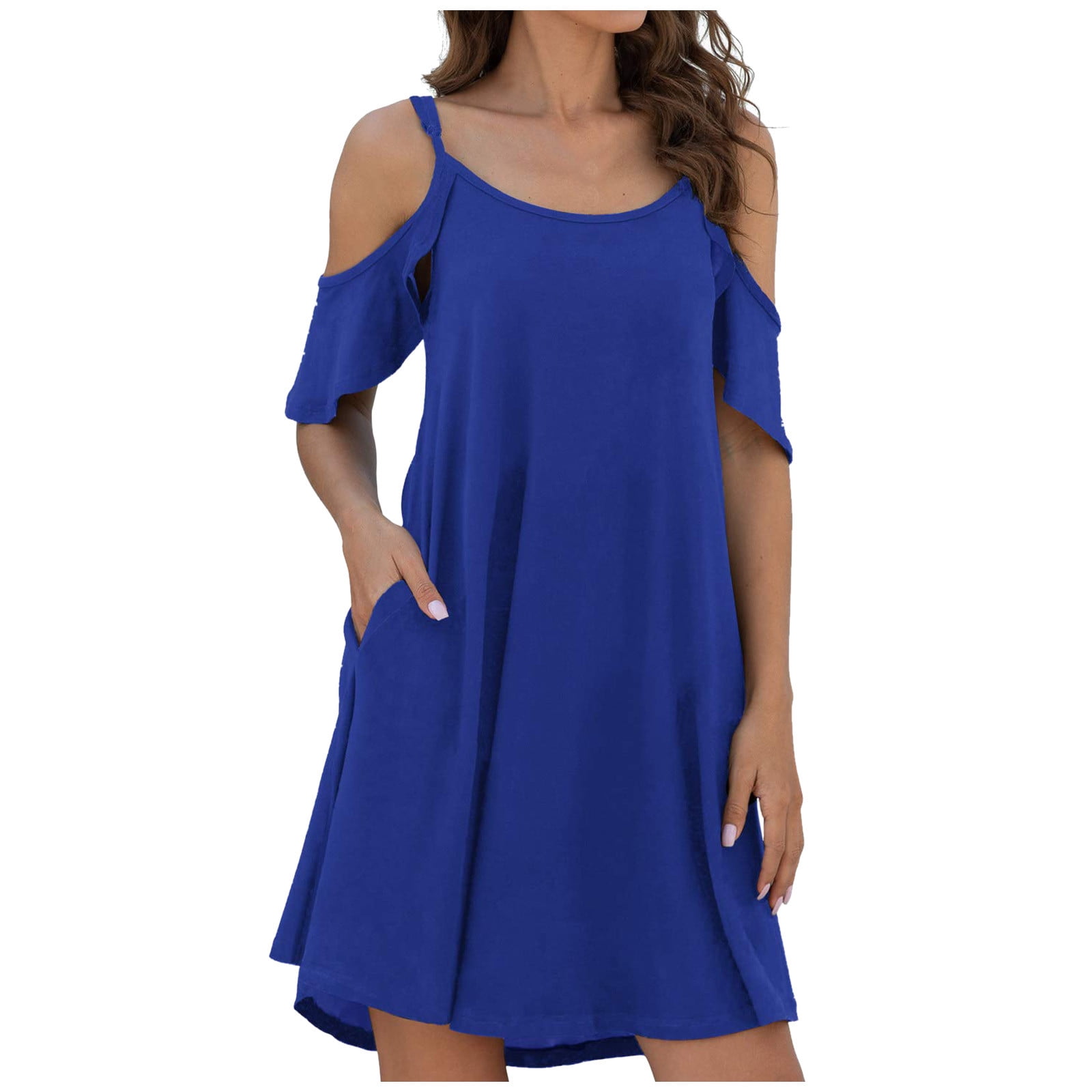 XLZWNU Summer Dresses for Women 2024 Casual Dresses for Women Blue ...