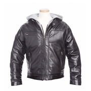XLarge Mens Hoody Faux Leather Jacket