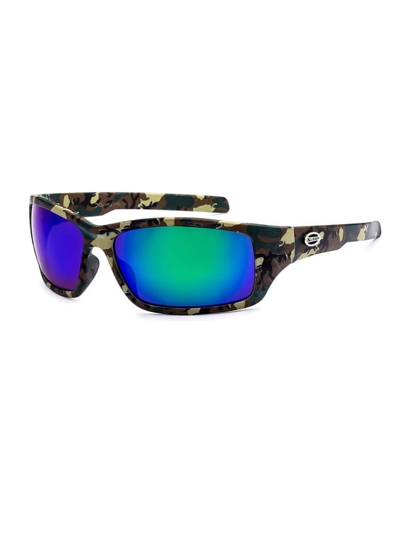 XLoop Green Camouflage Blue Green Mirror Lens Sunglasses