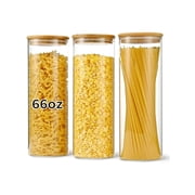 XM 3PCS Glass Food Storage Jars With Lids,66OZML Large Capacity, Perfect For Storing Pasta, Cookies, Nuts, Coffee, Cereal, Flour, Etc. Use These Glass Jars To Organize Your Kitchen And Pantry.