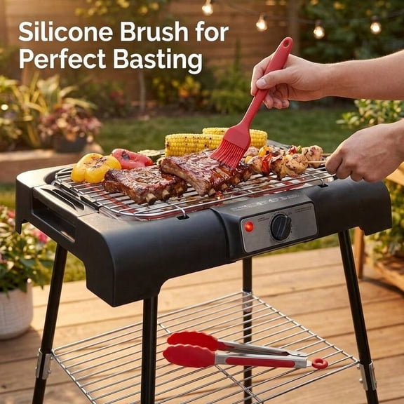 XM 403 Stainless,1600W Portable Electric BBQ Grill, Indoor Outdoor Grill With Precision Temperature Control, Detachable Stand, Large Capacity&Easy Storage,Electric Grill For Outdoor Cooking&Family Fu