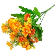 XM Culture 1 Bouquet 28 Heads Artificial Daisy Silk Cloth Flower Sweet Wedding Party Decor(Orange)