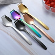 XM Culture 2 in 1 Stainless Steel Spork Salad Noodles Fork Spoon Travel Picnic Tableware