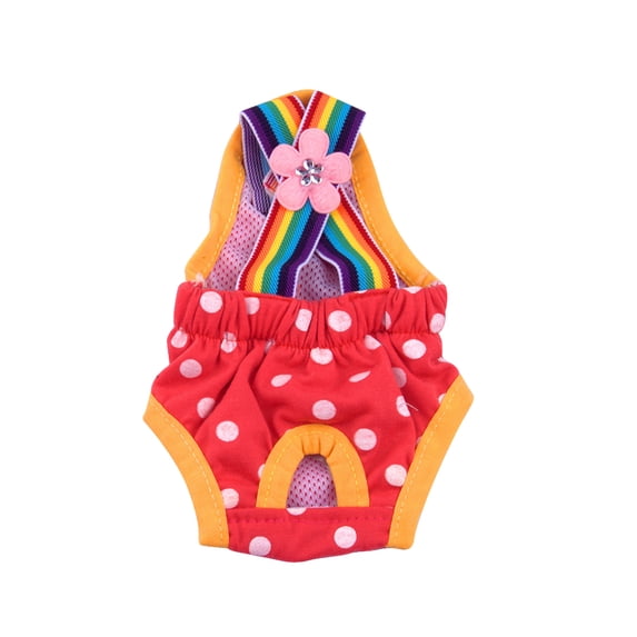 XM Culture Female Dog Diaper Cute Comfortable Washable Polka Dot Striped Sanitary Diaper Pet Physiological Pants for Home