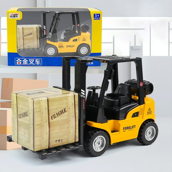 XM Culture Forklift Inertia Toy Burrs-free Excellent Workmanship Fadeless Pull Back Forklift Inertia Toy for Kids