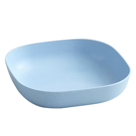 XM Culture Household Wheat Straw Unbreakable Snacks Fruit Bones Plate Square Salad Bowl(Blue)
