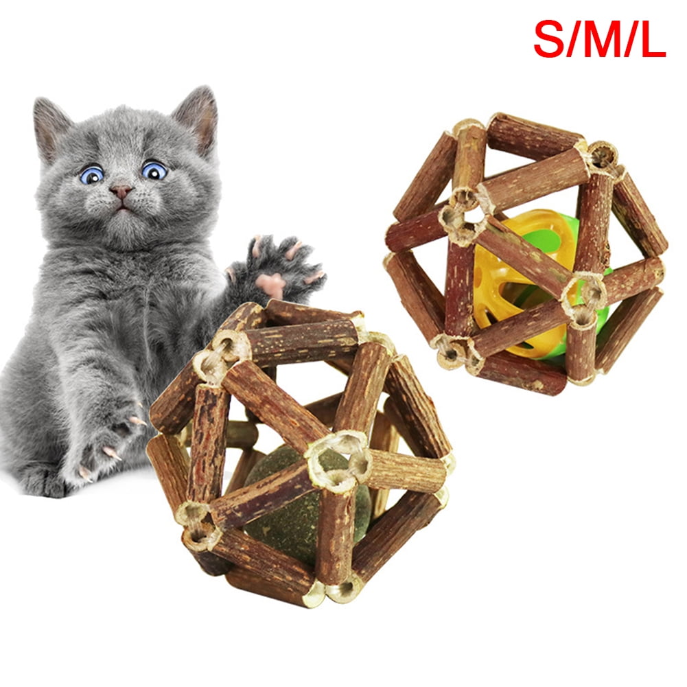 XM Culture Pet Cat Kitten Matatabi Stick Catnip Bell Ball Silvervine