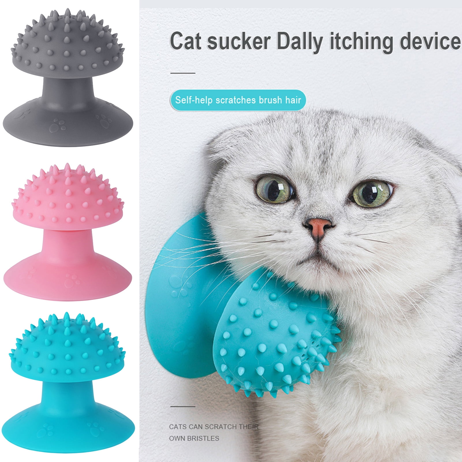 XM Culture Pet Rubbing Brush Suction Cup Bottom Body Tickling