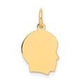 thumbnail image 1 of XM104-35 14K Plain Small 0.035 Gauge Facing Right Engravable Boy Head Charm, 1 of 1