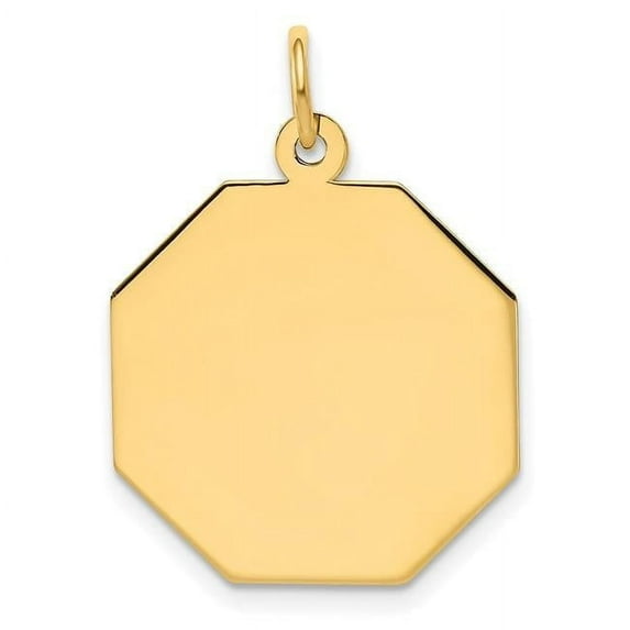 XM181-09 25 mm 14K Plain 0.009 Gauge Engravable Octagonal Disc Charm, Yellow