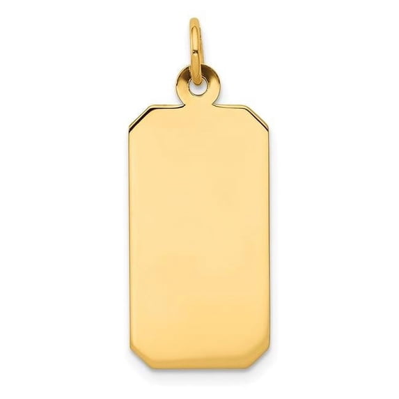 XM293-09 14K Yellow Gold Plain 0.009 Gauge Engravable Rectangular Disc Charm