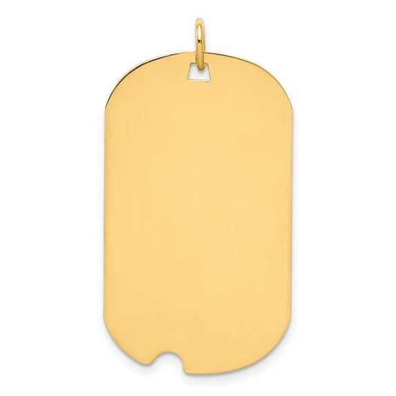 XM563-27 14K Plain 0.027 Gauge Engraveable Dog Tag with Notch Disc Charm, Yellow