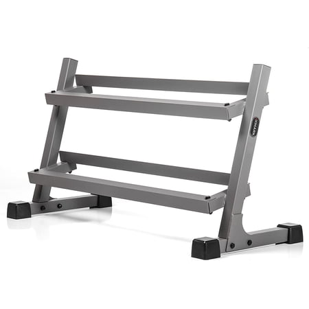 XMARK Dumbbell Storage Rack, 2-Tier Heavy Duty Weight Rack for Convenient Dumbbell Storage, Compact Storage for Weights, Gray or Black
