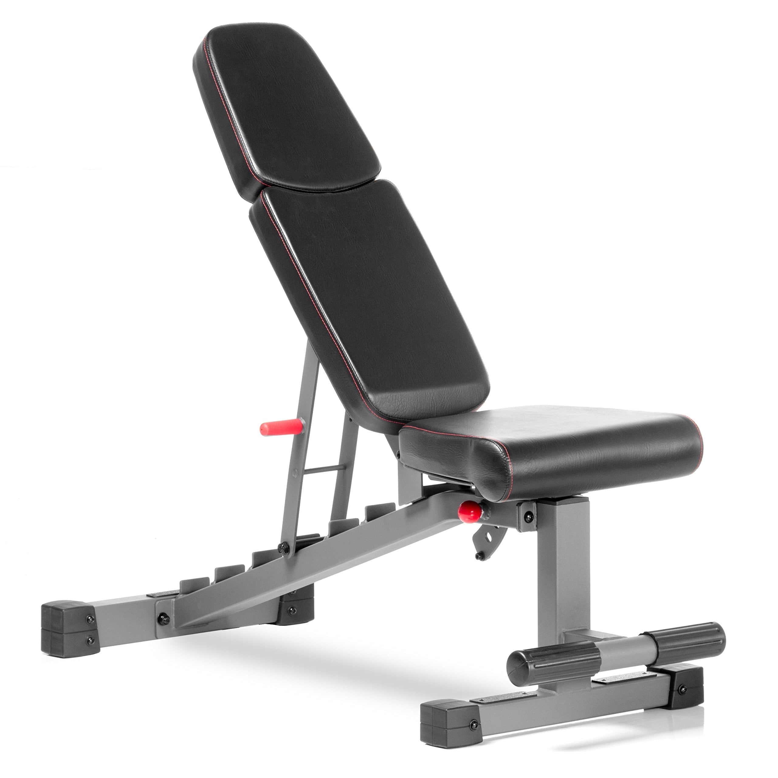 XMARK Power Series Commercial Flat Incline Decline Weight Bench, 1500 lb Capacity, 7 Back Pad Adjustments From Decline To Military Press, Ergonomic 3 Position Adjustable Seat, and Transport Wheels