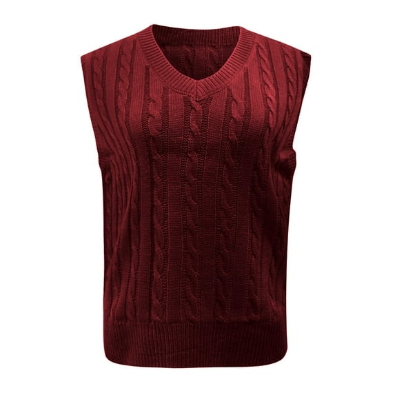 XMHJSMD Ladies' Solid Color Knit Vest Pullover V Neck Vest Sweater Sleeveless Vest (Beige,M)